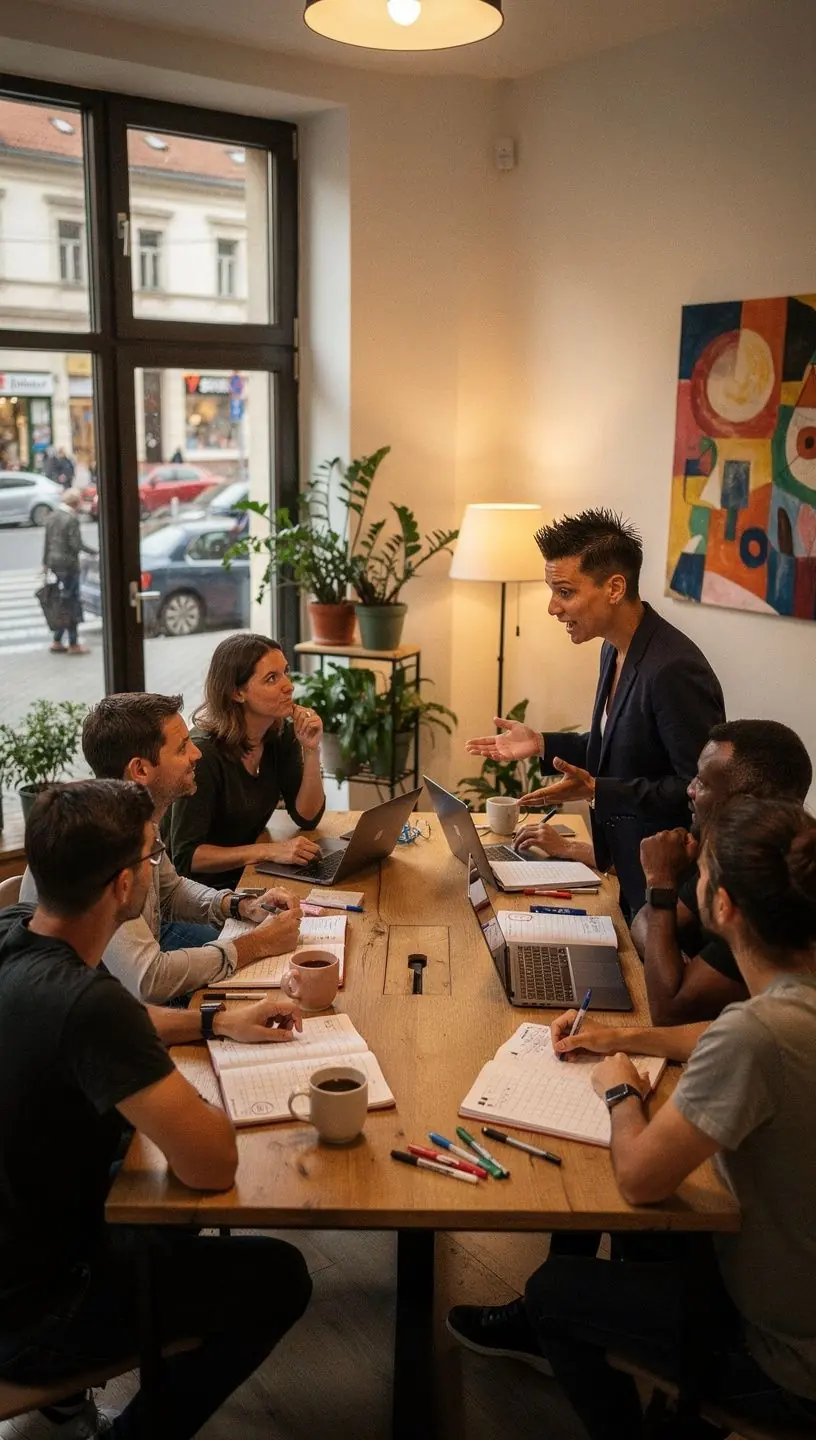 Egy család együtt nézi át a megtakarítási útmutatót egy táblagépen otthoni környezetben.