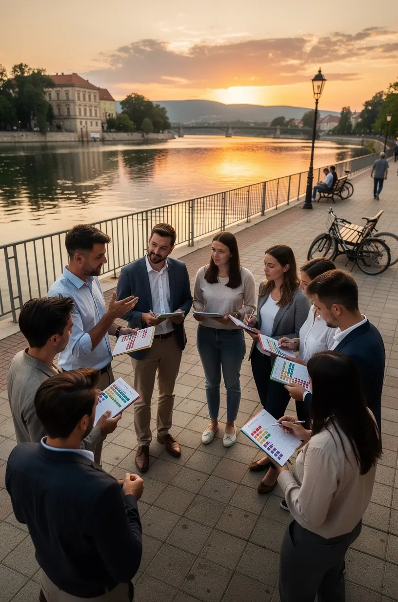 Kézi pénzügyi napló egy asztalon, benne megtakarítási célokkal és költségvetési tervvel.