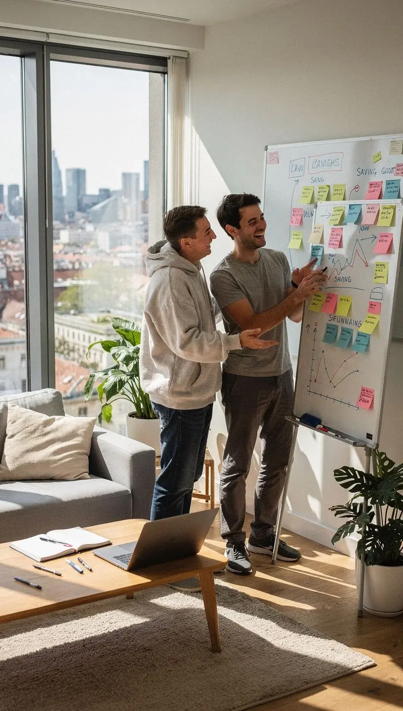 Grafikon és táblázat egy laptop képernyőjén, amely a havi megtakarítások alakulását mutatja.